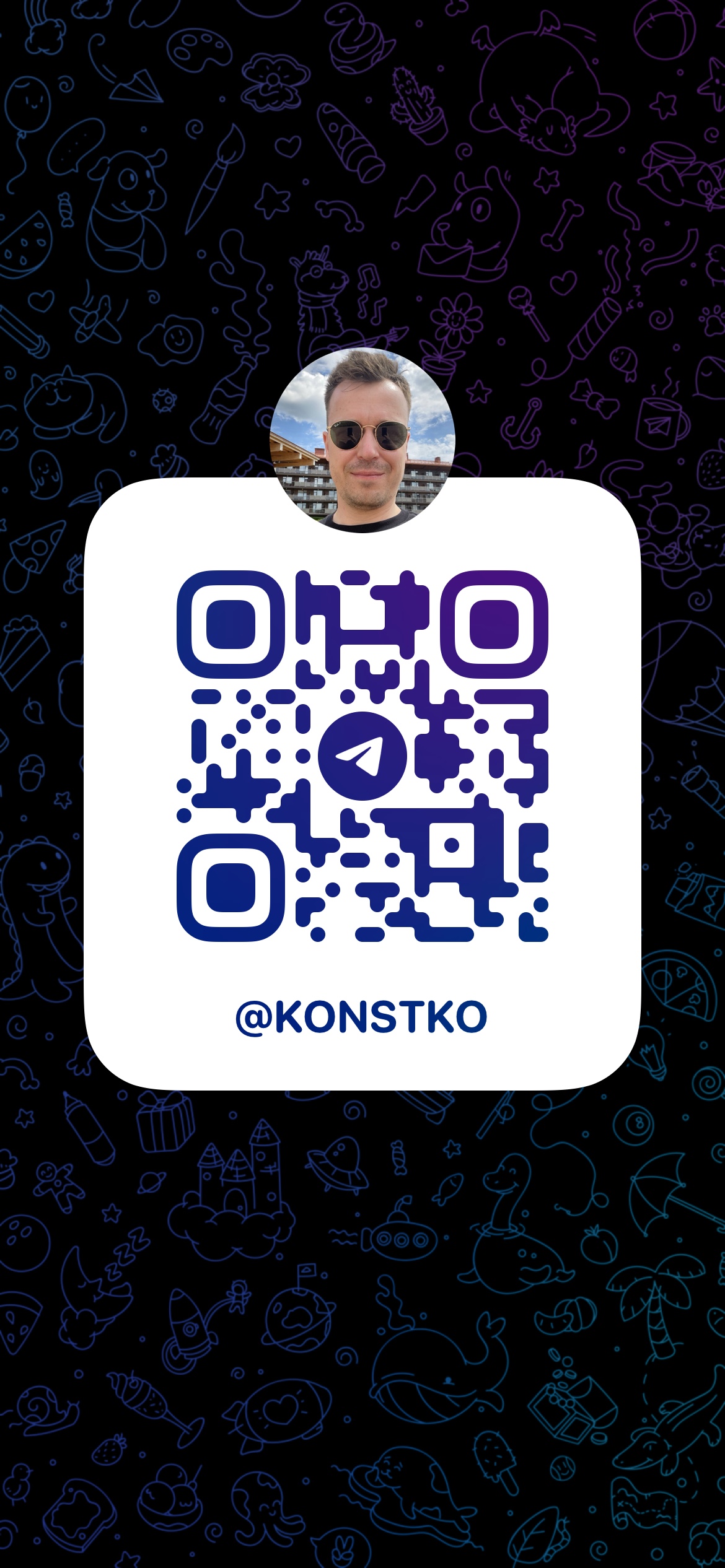 QR код Telegram @konstko